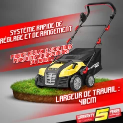 GARDEO PRO - Scarificateur emousseur electrique 1800w - 40cm