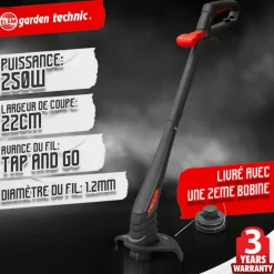 GEFROY - Kit 2 en 1 tondeuse 1300w coupe 32 cm + coupe bordures 250w elem technic - tde3213cbe22 - capacité du bac récolteur: 30 l