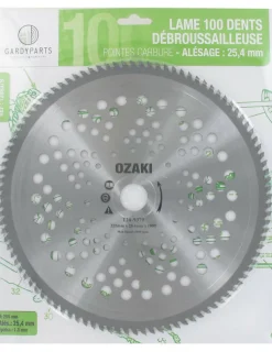 GÉNÉRIQUE - Lame de débroussailleuse 100 dents carbure ø: 255 x 25.4 x 1,3mm, avec couteaux affutés sur 3 côtés et alternés droite/gauche. P