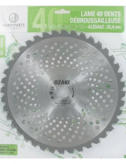 GÉNÉRIQUE - Lame de débroussailleuse 40 dents carbure ø: 255mm x 25.4mm x 1,3mm en bol avec effet de sol pour évacuation des débris, protect