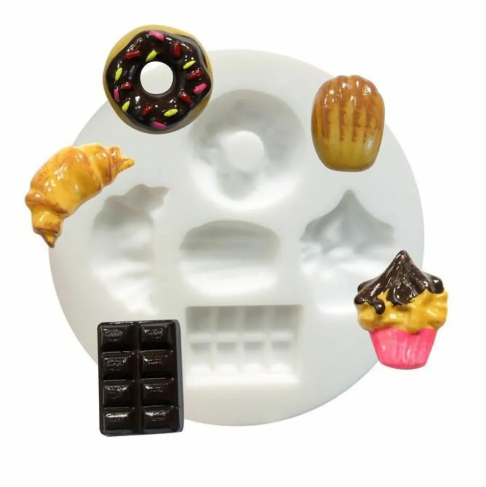 GRAINE CRÉATIVE - 2 moules en silicone gourmandises pour pâte polymère