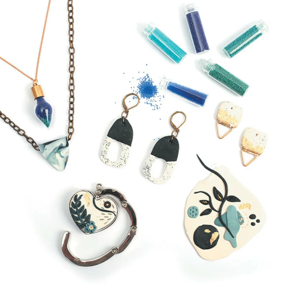 GRAINE CRÉATIVE - Kit création de bijoux - accessoires et pâtes polymères