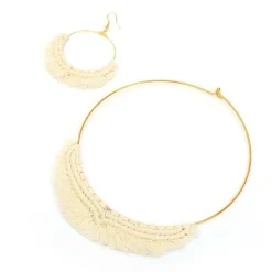 GRAINE CRÉATIVE - Kit pour faire des boucles d'oreilles en macramé - 9 x 5 cm