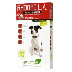 GREENVET - Rhodeo l.a. Pipette antiparasitaire chien moyen 10- 25 kg - greenvet 4 pipettes