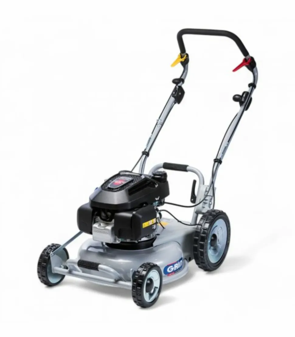 GRIN - Tondeuse essence tractée 46 cm pour professionnels, mulching, moteur honda 201cm³ - grin pm46a-honda