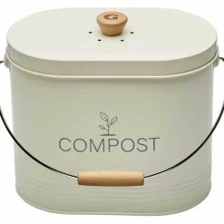 GUILLOUARD - Composteur de cuisine ovale en métal avec filtre 7 litres