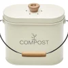 GUILLOUARD - Composteur de cuisine ovale en métal avec filtre 3 litres
