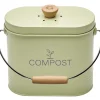 GUILLOUARD - Composteur de cuisine ovale en métal avec filtre 3 litres
