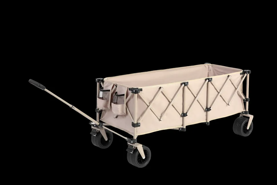 GUTENT - Chariot extensible pliable 100kg, roues tout-terrain, 300l, beige