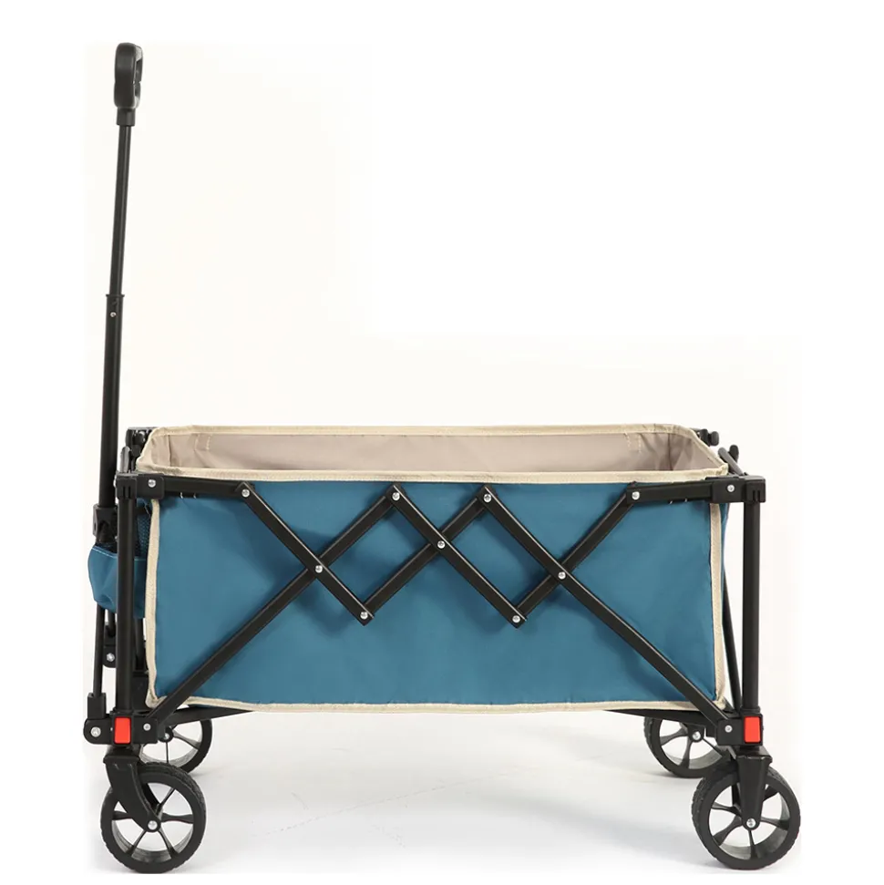 GUTENT - Chariot pliable jardin, roues tout-terrain, poignée réglable, bleu