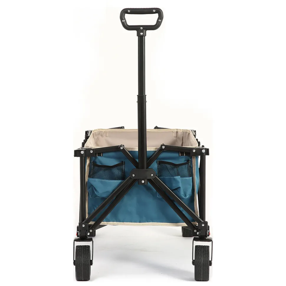 GUTENT - Chariot pliable jardin, roues tout-terrain, poignée réglable, bleu