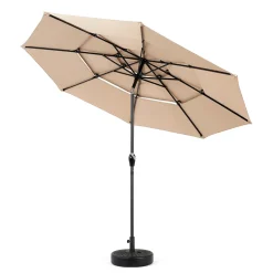 GUTENT - Parasol à manivelle,parasol extérieur double face rectangle grand,kaki