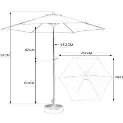 GUTENT - Parasol à manivelle,grand parapluie double face pour l'extérieur,bleu