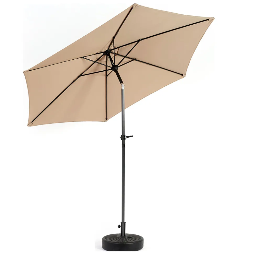 GUTENT - Parasol à manivelle,grand parapluie double face pour l'extérieur,kaki