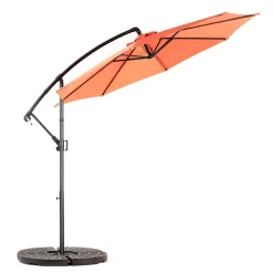 GUTENT - Parasol à manivelle,parasol extérieur double face rectangulaire grand,orange