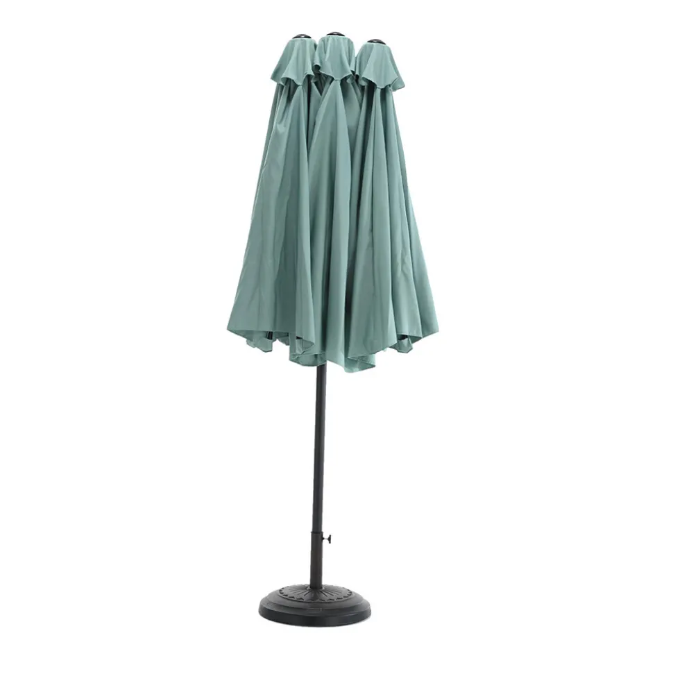 GUTENT - Parasol double face rectangulaire grand avec manivelle,vert clair