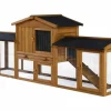 HABITAT ET JARDIN - Clapier pour lapin en bois "galina" 2 portes- marron