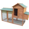 HABRITA - Poulailler Bi-corps 2.13 m2 pour 5/8 poules - 227x94x151cm