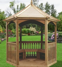 Habrita pavillon hexagonal 4.74m² bois naturel - kia28.01