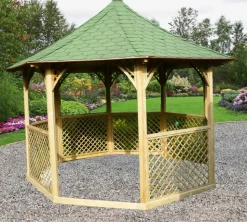 Habrita pavillon octogonal 8.78m² bois naturel - kic35
