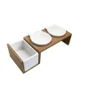 HAMI FORM - Gamelle double chat avec support herbe