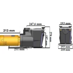 Hayward pompe à filtration 0,75 cv, 12.5 m3/h mono 2 - sp2608xe111