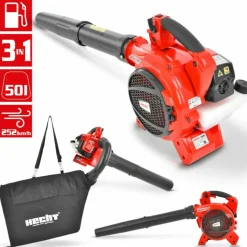 HECHT - H 9280 aspirateur souffleur broyeur essence 3en1 252km/h 50 l moteur à deux temps