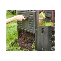 HECHT - H 3060 composteur pour jardin 360l déchets de pelouse boite de compostage 69 x 69 x 84 cm