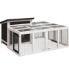 HELLOSHOP26 - Clapier 144 x 123 x 67,5 cm bois de pin massif gris