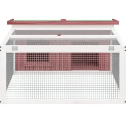 HELLOSHOP26 - Clapier moka 117,5 x 97 x 47,5 cm bois de pin massif marron