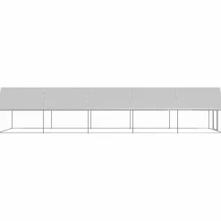HELLOSHOP26 - Poulailler enclos cage poules d'extérieur 3 x 10 x 2 m acier galvanisé argent