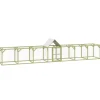 HELLOSHOP26 - Poulailler enclos cage poules 700 x 100 x 150 cm bois de pin massif imprégné marron