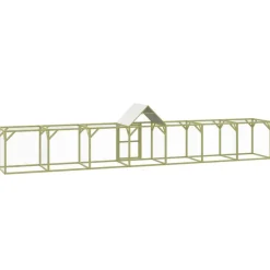 HELLOSHOP26 - Poulailler enclos cage poules 700 x 100 x 150 cm bois de pin massif imprégné marron