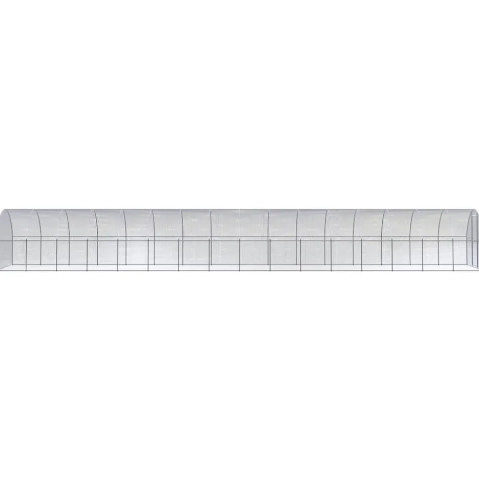 HELLOSHOP26 - Poulailler enclos cage poules d'extérieur 3 x 16 x 2 m acier galvanisé argent
