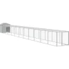 HELLOSHOP26 - Poulailler enclos cage poules avec cour clair 117 x 1221 x 123 cm acier galvanisé gris