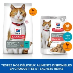 HILL'S - Croquettes chat science plan sterilised young adult poulet - hill's 10 kg