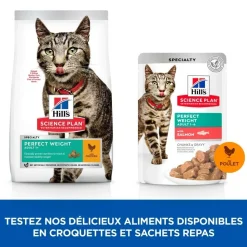 HILL'S - Croquettes chat science plan adult perfect weigh - hill's 1,5 kg