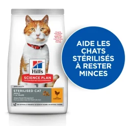 HILL'S - Croquettes pour chat adulte stérilisé, au poulet - 3kg