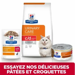 HILL'S - Patee chat adult prescription diets c/d urinary stress saumon (sachet) - hill's 12*85 g