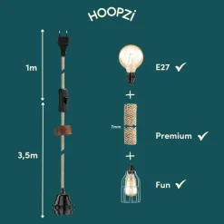 HOOPZI - Luminaire corde bala fil électrique - coton girly