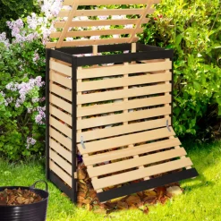 IDMARKET - Bac de compostage en bois 360l