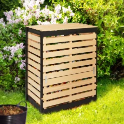 IDMARKET - Bac de compostage en bois 360l