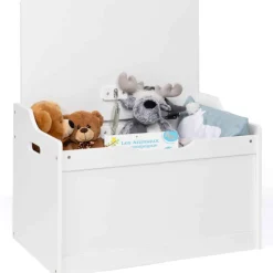 IDMARKET - Banc coffre de rangement enfant mateo en bois blanc