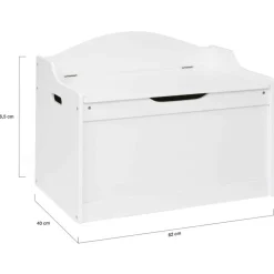 IDMARKET - Banc coffre de rangement enfant mateo en bois blanc