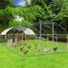 IDMARKET - Enclos poulailler dôme 22,5 m² parc grillagé 3x7,5 m avec porte latérale