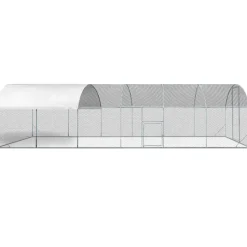IDMARKET - Enclos poulailler dôme 22,5 m² parc grillagé 3x7,5 m avec porte latérale