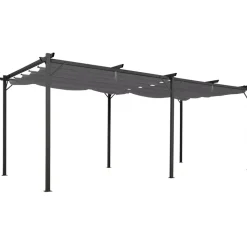 IDMARKET - Pergola toit rétractable 6 pieds 3x6 m tonnelle gris anthracite
