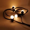 ILLUPRO - Guirlande 20 ampoules 2w guinguette blanc chaud extérieur ip65 10m câble plat caoutchouc professionnelle