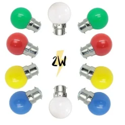ILLUPRO - Lot de 10 ampoules pour guirlande guinguette b22 2w multicolores