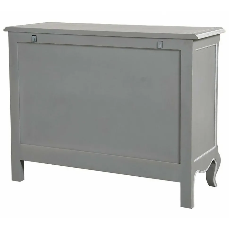 INTERIOR'S - Commode galbée 5 tiroirs mdf gris - gustavien interior's